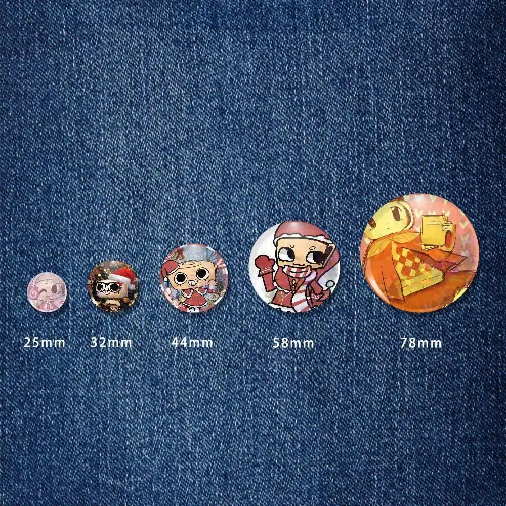 shelly xmas skin Tinplate Brooch  Figure Icon Badge Handmade Brooches for Backpack Clothes Decoration
