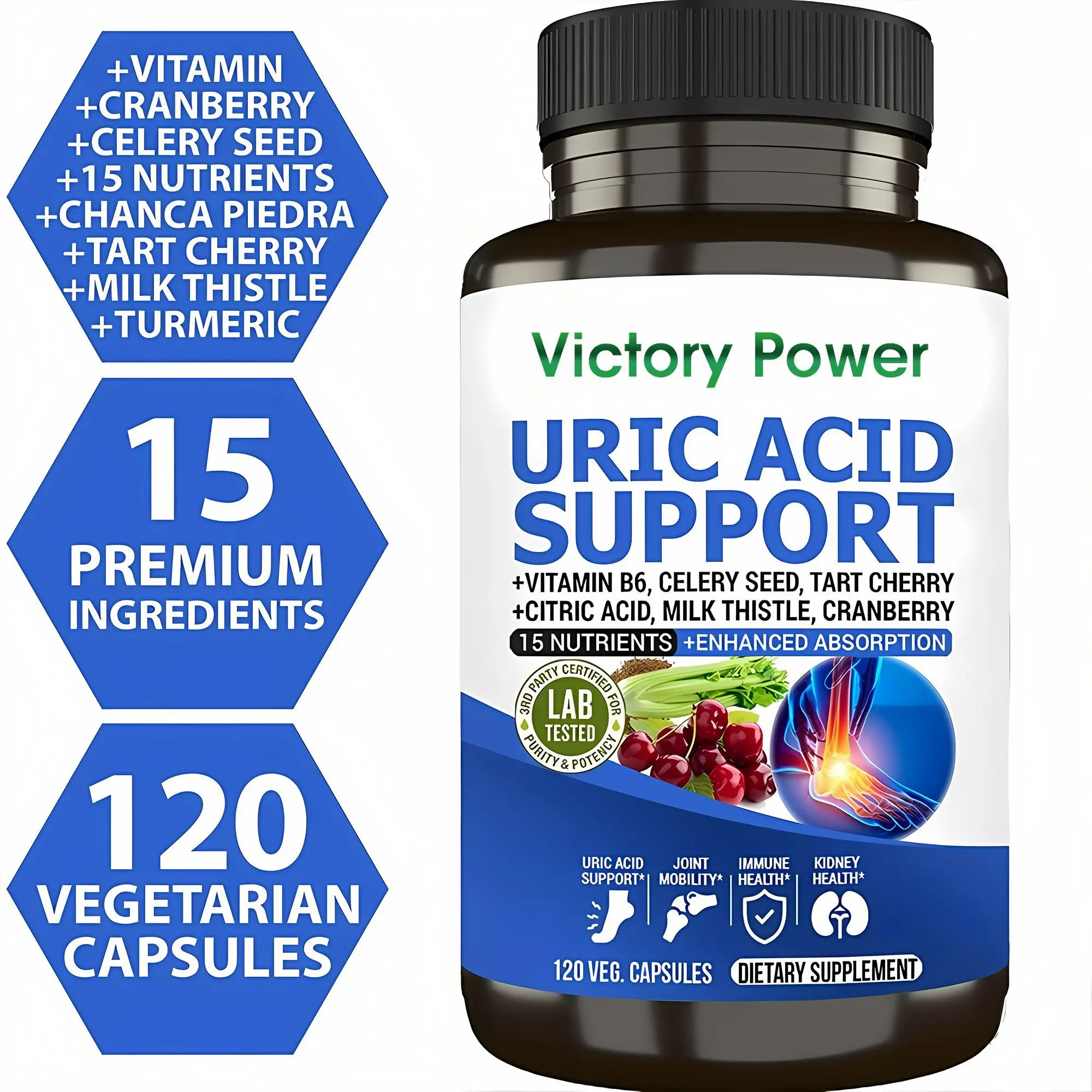 Uric acid support formula: 15 nutrients naturally detoxify and protect the liver, kidneys, and urinary tract!