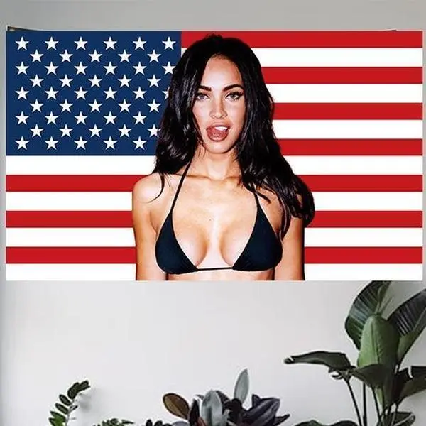 Megan Fox Themed 3x5Ft Durable Decorative Banner Tapestry, Home Wall Decor , for Man Cave & College Dorm Room Hanging, Outdoor-Use Banner, Banners home accessories