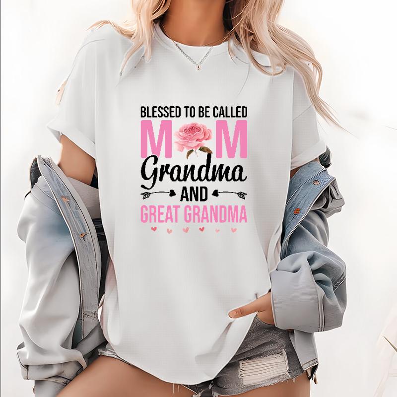 Blessed To Be Called Mom Grandma Great Grandma Soft Crew Neck Tee - Gift for Family