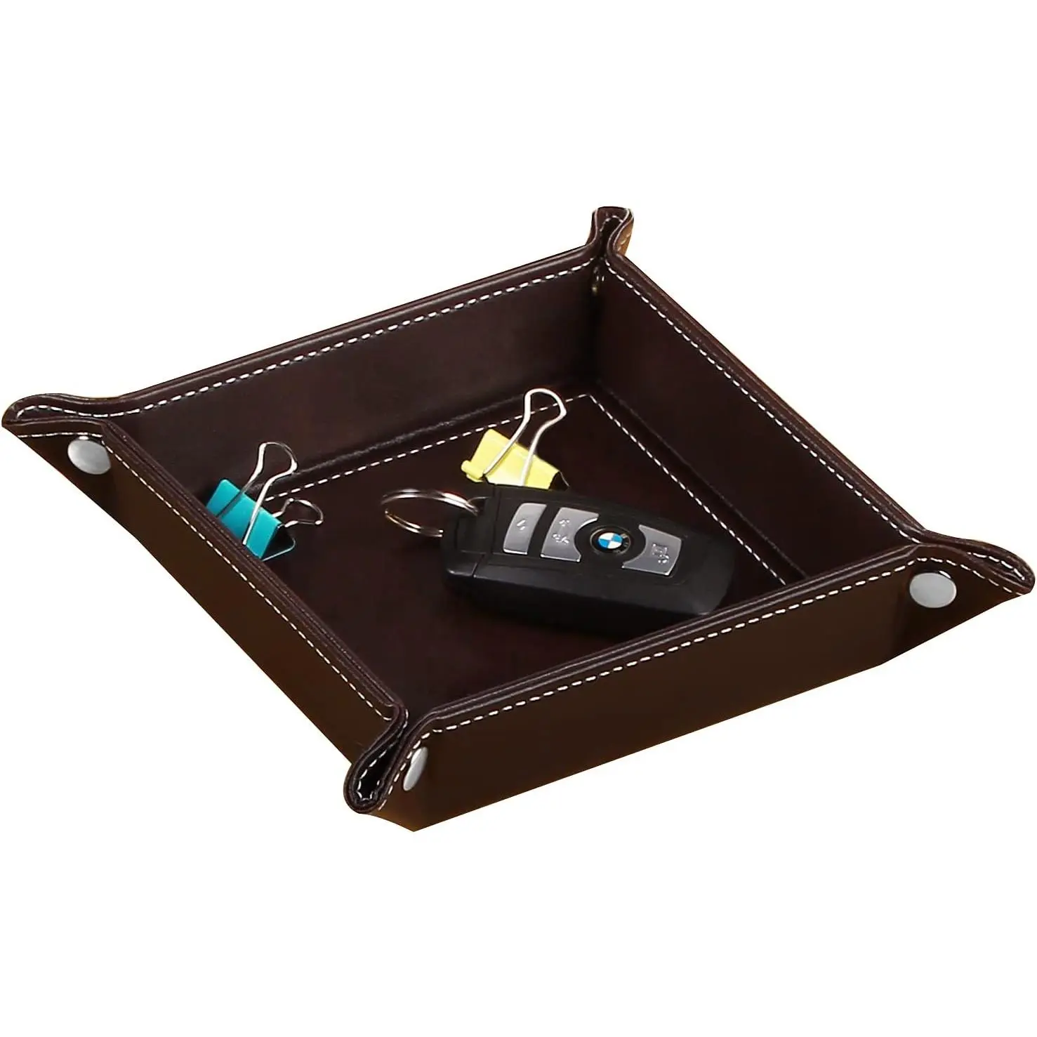Valet Tray Leather Catchall  Tray  Box Bedside Tray Key Phone  Change Watches and Candy Holder Sundries Entryway Tray