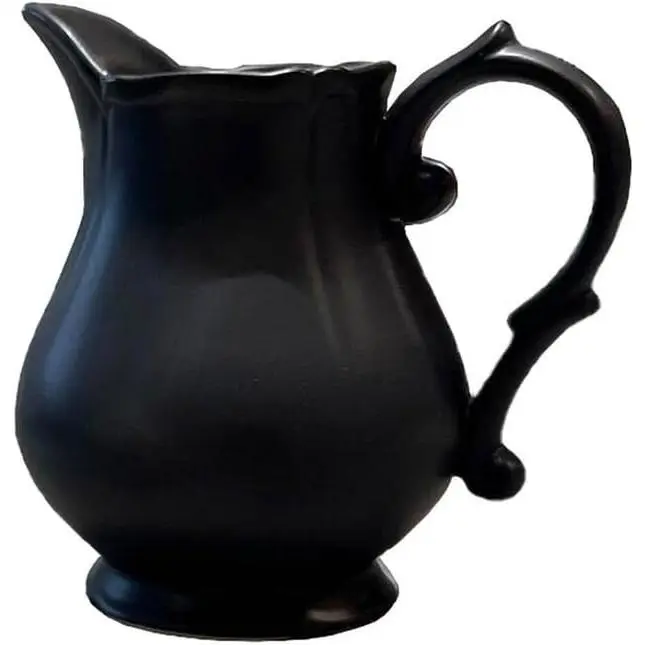 Vintage Embossed Creamer & Sauce Pitcher - Black Cream Jug for Kitchen