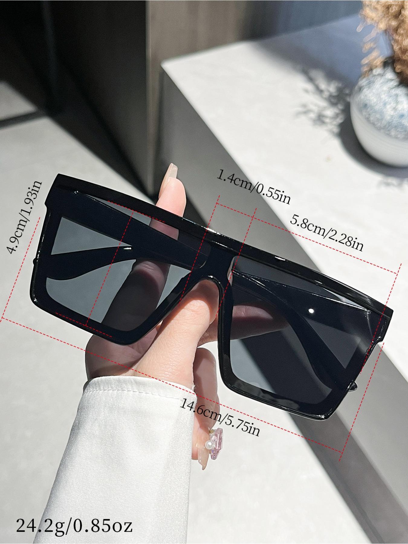 Unisex Simple Style Plain Color Sunglasses, Trendy Casual Full Rim Sunglasses for Everyday Use, Fashion Accessories for Outdoor Activities, Trendy Beach Eyewear