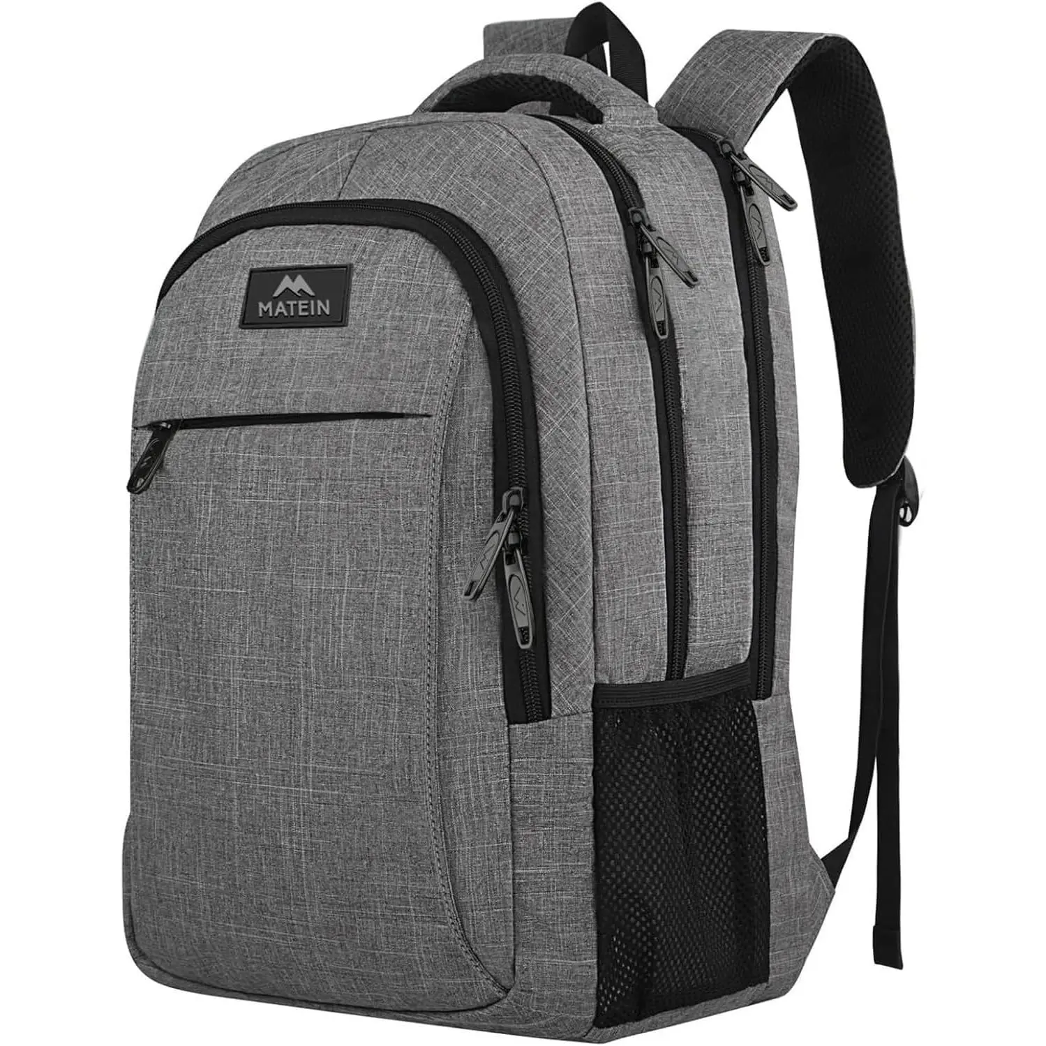 MATEIN Travel Laptop Backpack 15.6-inch Slim Business Daypack for Men & Women, Anti-Theft Zipper Closure, Water-Resistant College School Computer Bag with Personal Item Pocket, Grey
