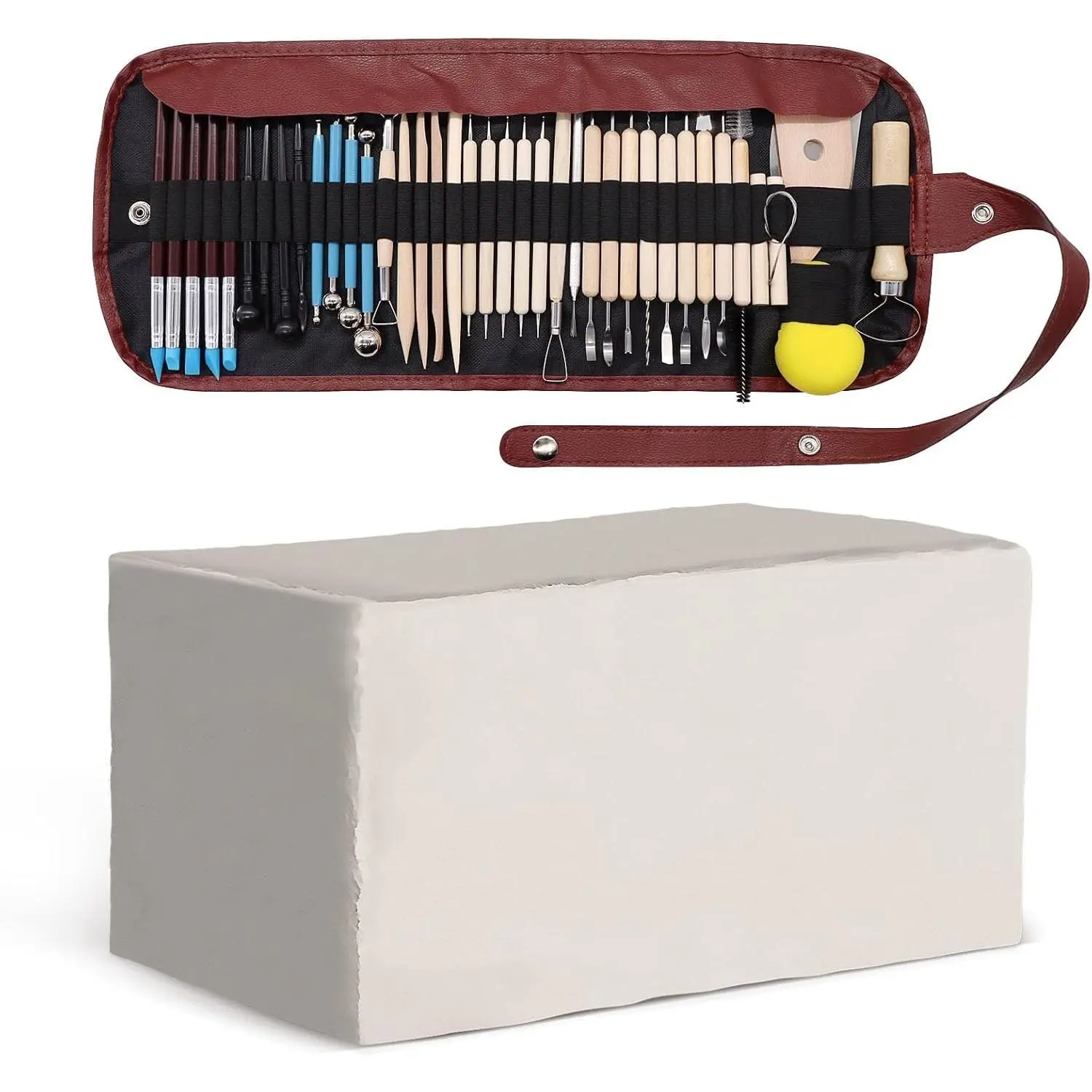 10LBs Natural Air Dry Clay Bulk, All-Purpose Modeling Sculpting Pottery Clay with 40Pcs Pottery Tools Kit for Beginners and Professional (White)