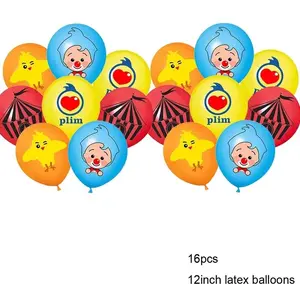 Happy Birthday Party Decoration Cute Tableware Cup Plate Clown Balloon Banner Backdrop Gift Bag for Kids Baby Boy Girl Supplies