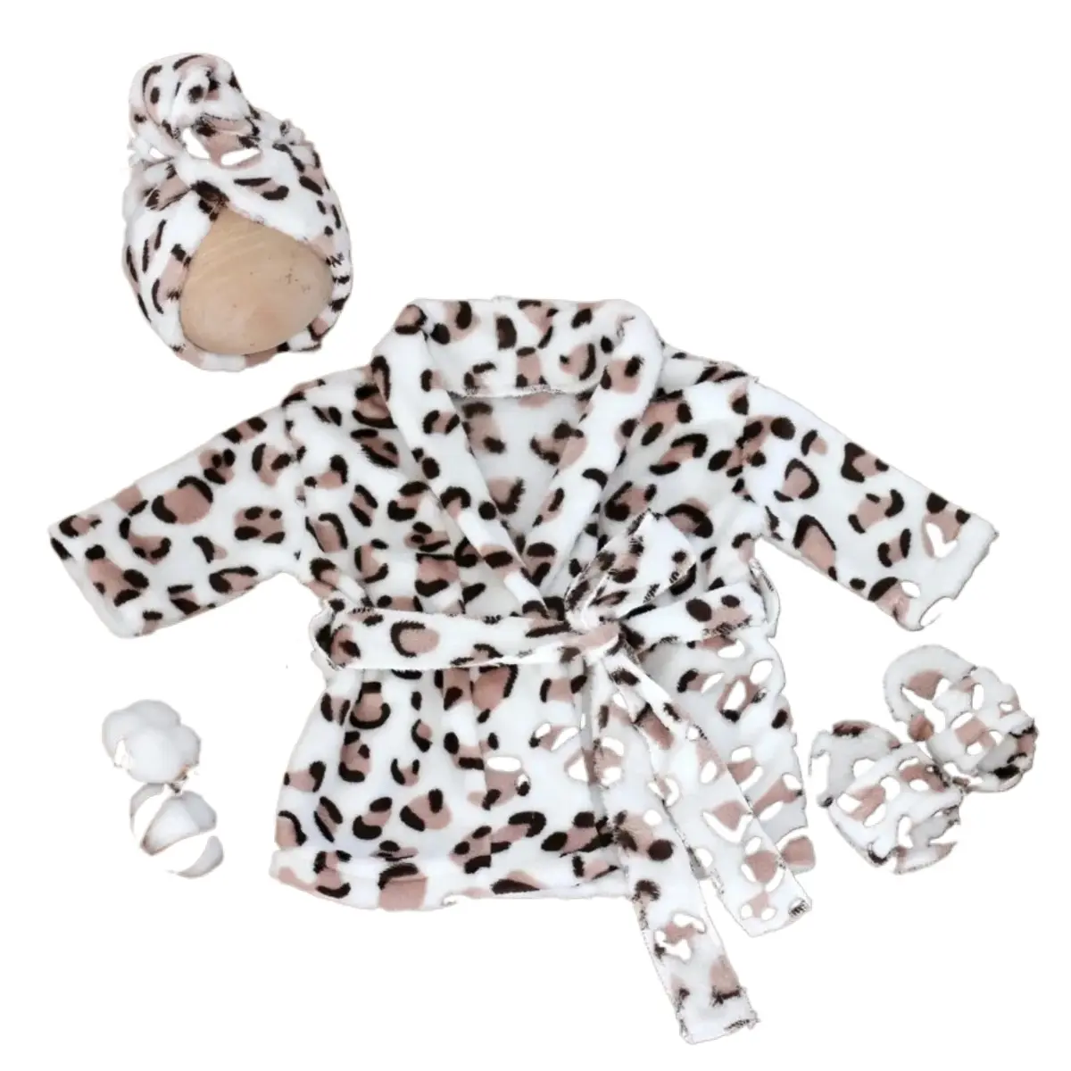 Plush Baby Bath Robe & Headwrap Set - Solid White Newborn Posing Costume for Photo Shoots, Baby Shower Gift (Sports & Outdoor Accessories Compatibility Note: Versatile Loungewear for Post-Activity Infant Comfort), Newborn Baby homedecor
