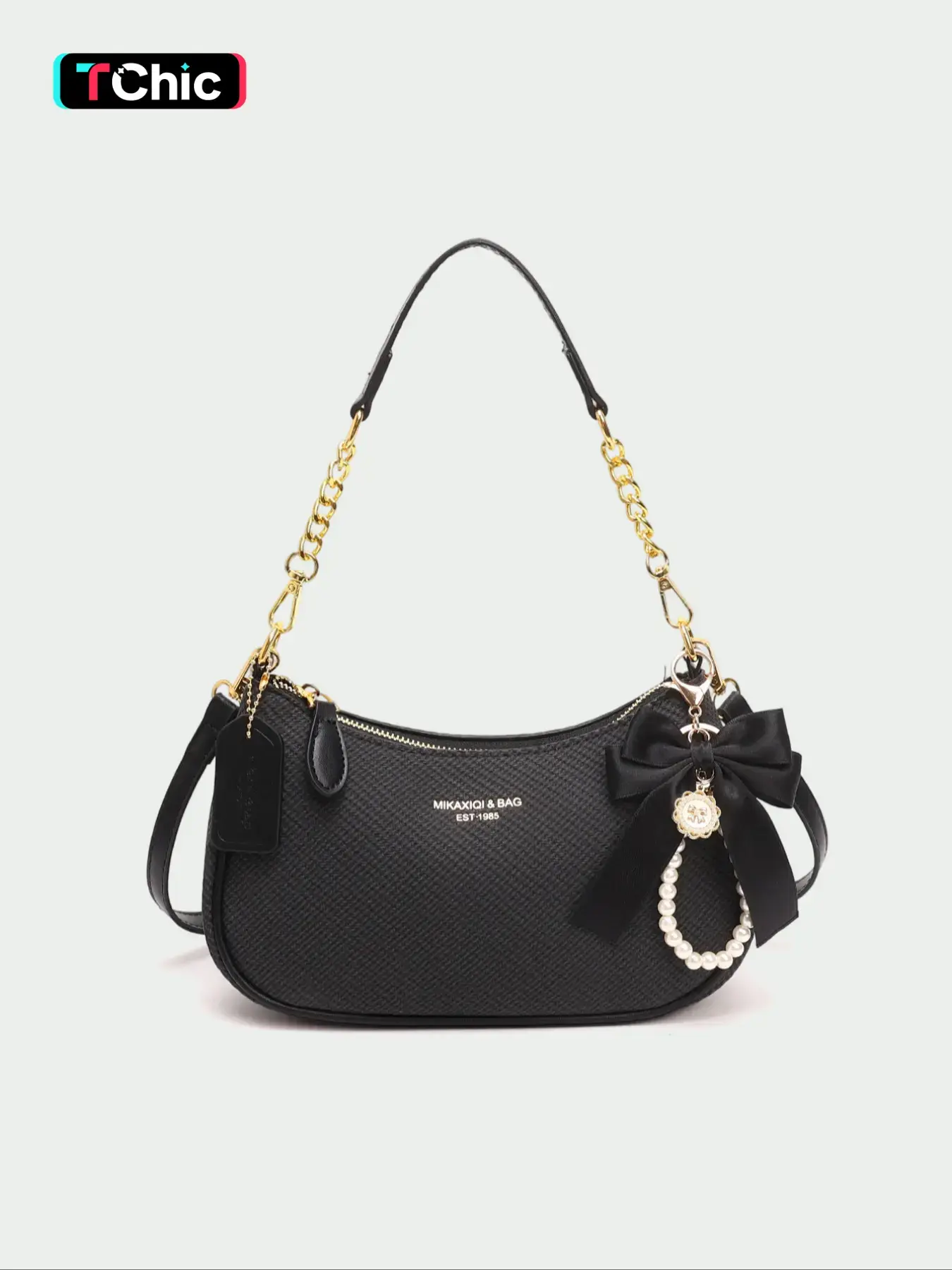 Women's Vintage PU, Fashion Chain Breadbag, Embellished Shoulder Bag, Trendy Crossbody Bag, Casual Commuter Bag, Commuter Office Streetwear, Perfect Gift, Pure Color, Crossbody Shoulder Handbag, Ideal for Daily Use