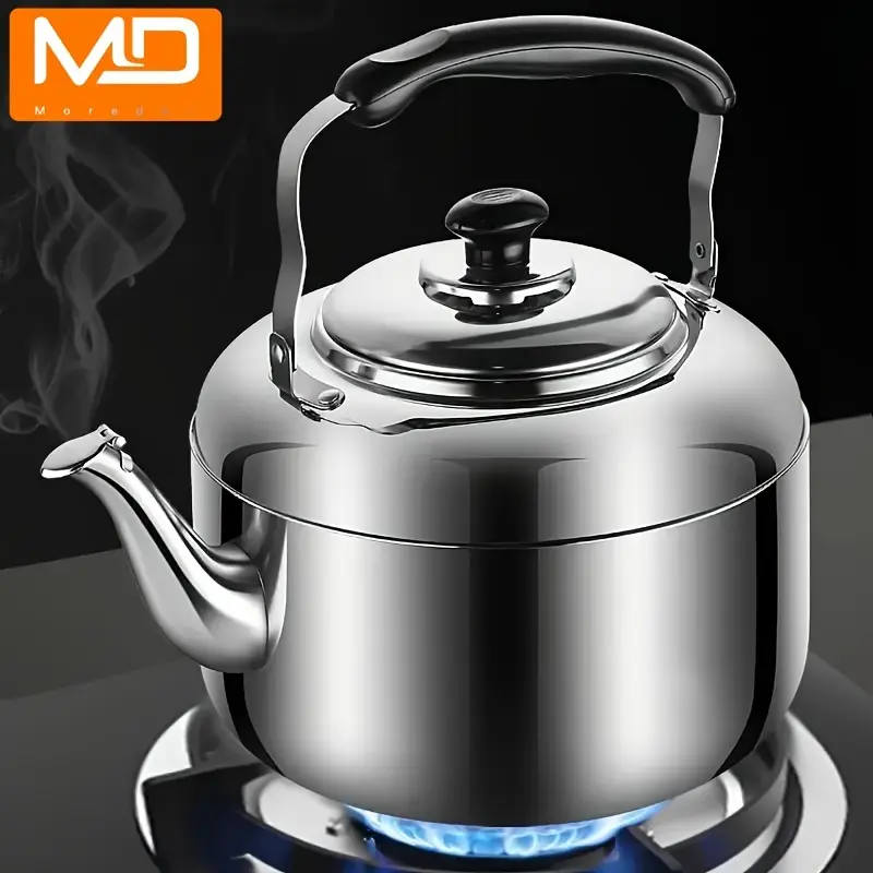 [Durable Portable Teapot Stove] Stainless Steel Whistling Teapot, Suitable for Stoves - Large Capacity, Durable, Portable, Suitable for Gas and Electric Stoves, for Home, Office, and Restaurant Use - No Charging Required, Easy to Clean, for Home