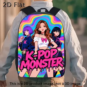 [Back-to-School Gift] A casual and stylish monster-print backpack, suitable for daily outings, school, and outdoor activities. Large capacity, durable material, hand washable, suitable for all teenagers and young adults.