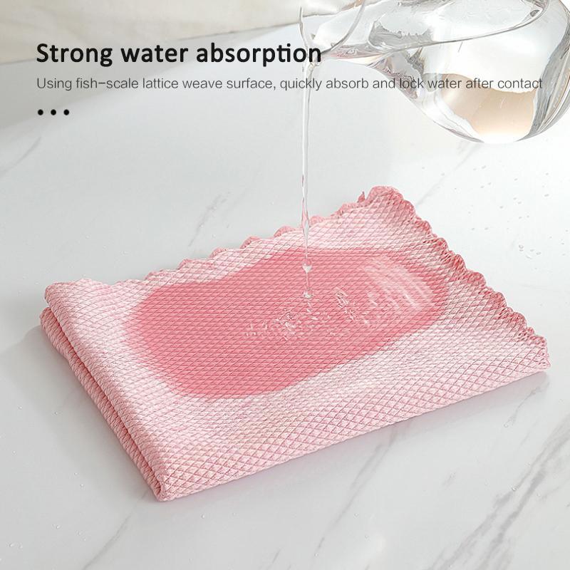 10-1PC Microfiber Washing Dish Cloth Cleaning Towel Super Absorbable Window Glass Cleaning Cloth Kitchen Anti-grease Wiping Rags