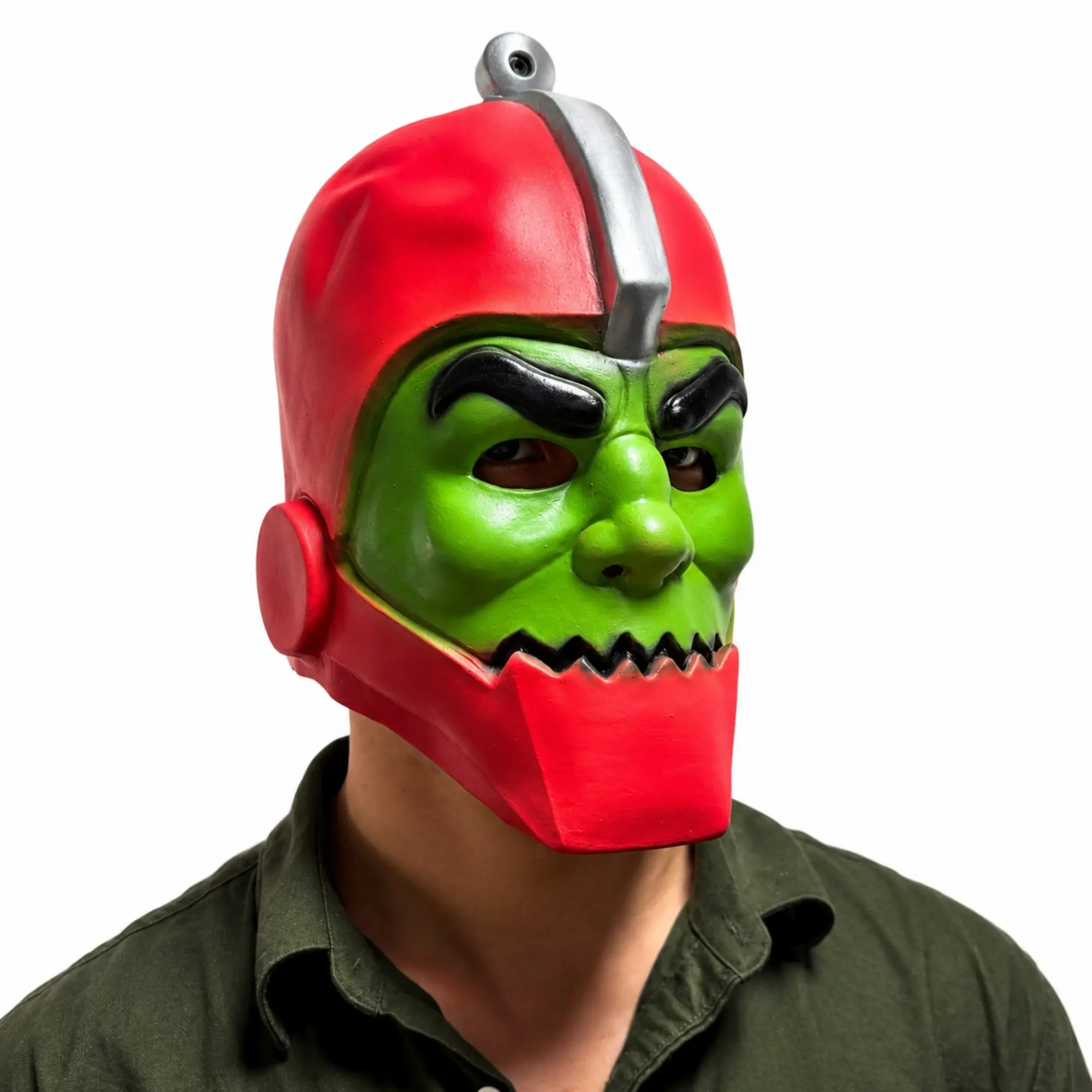 Cyberpunk Mutant Mask, Retro Sci-Fi Villain Latex Mask for Adults, Scary Mutant Cyborg Head Cover, Halloween & Cosplay Costume Prop