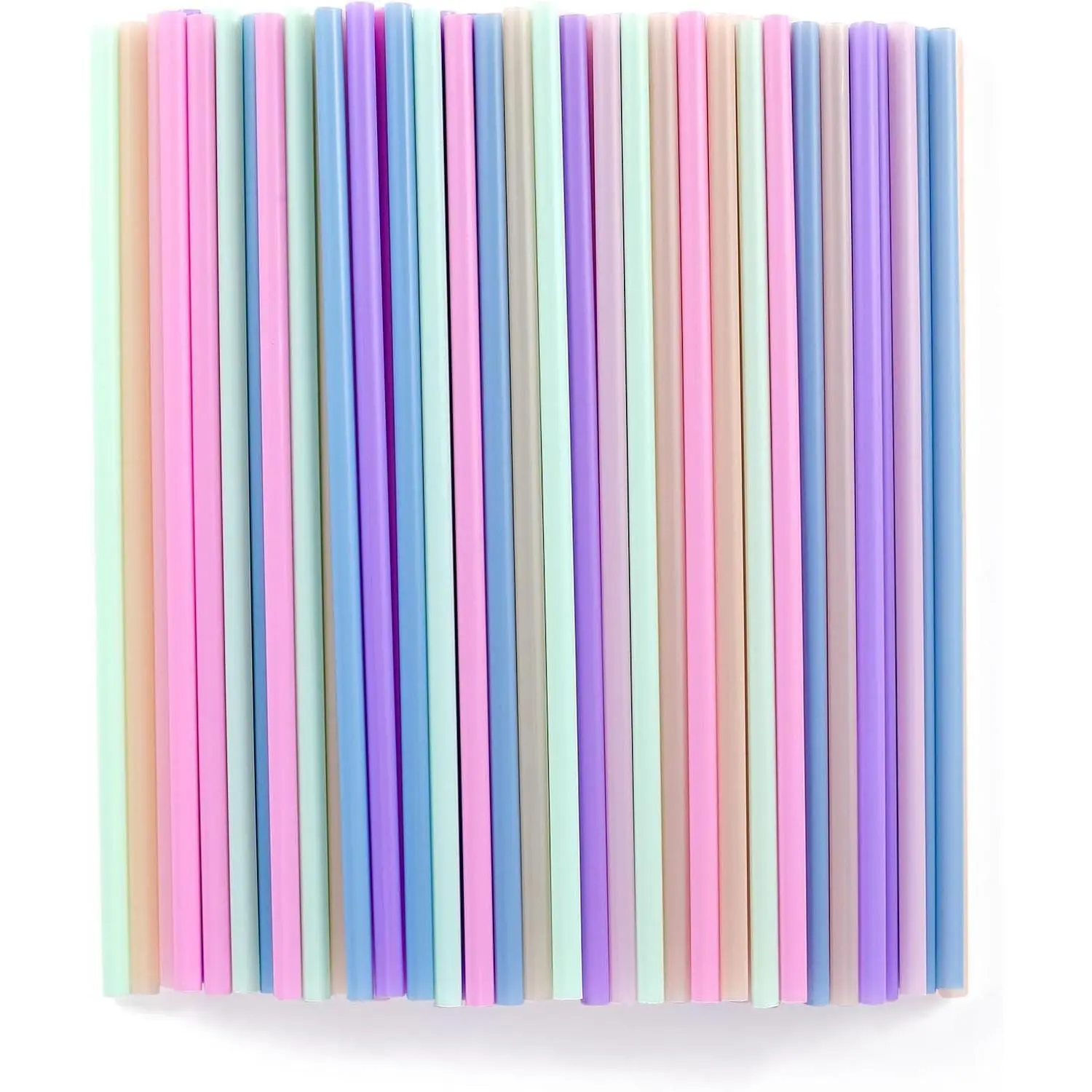 [100 Pcs] Colorful Disposable Plastic Drinking Straws - 8.26" Long & 0.24" Diameter Cute Straws for Juice,Coffee,Milk,Cocktail, Ideal for Bachelorette Party, Birthday Party, Bridal Shower, Baby Shower