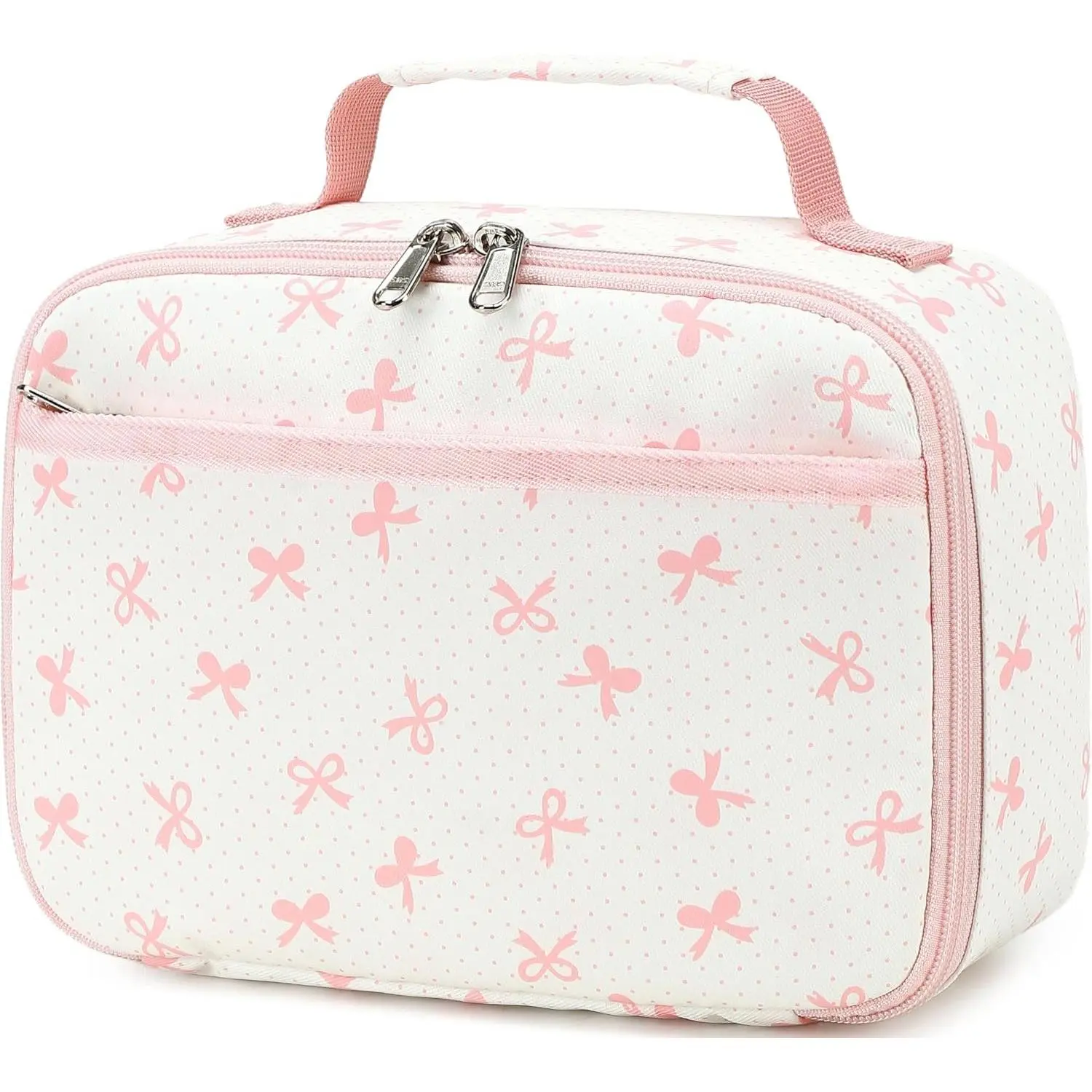 Lunch Box Kids Girls Boys Cute Insulated Lunch Box Reusable Lunch Bag Meals Tote Lunchbox for School Picnic Travel (Pink Bow)