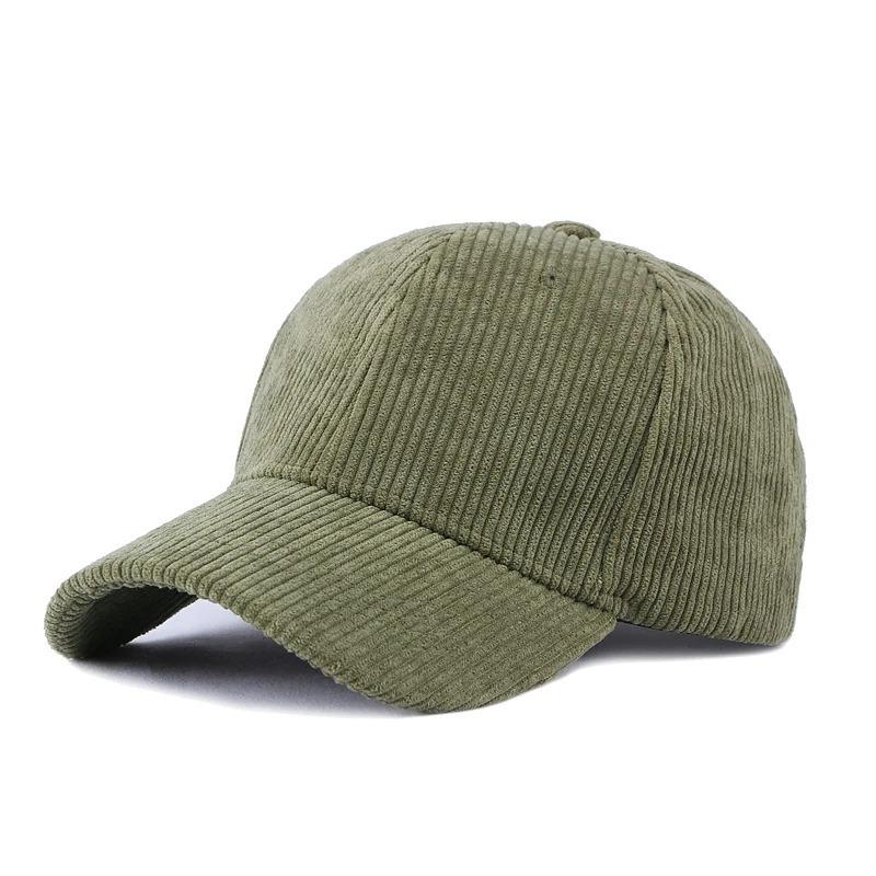 New autumn and winter solid color corduroy baseball cap for men and women, simple duckbill cap