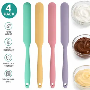 4-Piece Silicone Spatula Set for Baking, Mixing, and Cooking – Flexible, Heat-Resistant Kitchen Tools