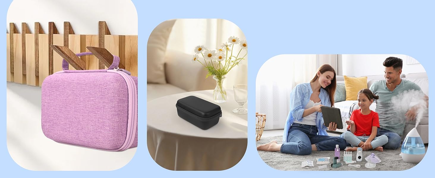 Asthma Inhaler Case Portable Nebulizer and Spacer Storage for Kids and Adults - Travel Carrying Case for Masks, Inhaler Holder (PURPLE)