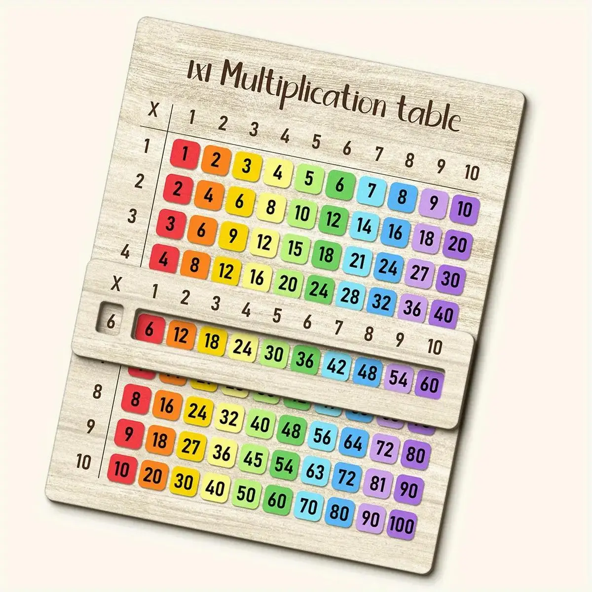 Classic Natural Wood Multiplication Table Board Set - Math Class Tool, Back-to-School Gifts, Family Activity Toy, Math Classes