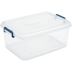 Plastic Storage Bins with Lids, Clear Stackable Storage Containers - 21 Qt