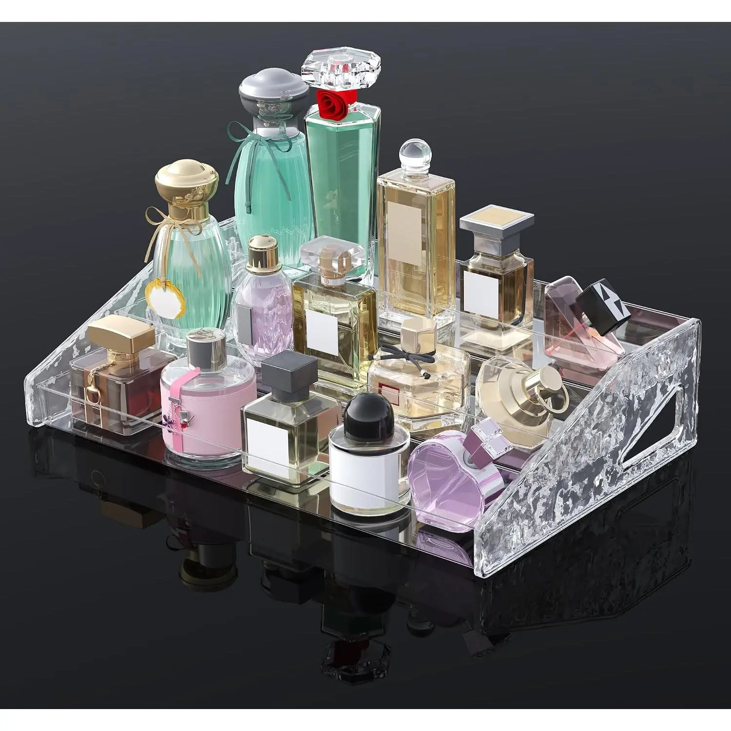 Perfume Organizer- 3 Tier Cologne Stand Clear Plastic Cologne Organizer for Men/Women , Lotion, Skincare Display Holder Shelf (1 Pack-Clear)