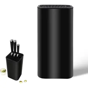 Universal Knife Block, Detachable Square Knife Storage Holder (Knives Not Included) - Black Kitchen Knife Stand