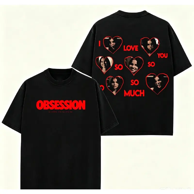 Graphic-T-shirt Vintage Obsession 2026 2 Sided I Love You So So So So Much Shirt, Nikki Obsession Shirt,Horror Movie Graphic Tee, Gothic Horror Aesthetic T-Shirt, Vintage Thriller T-Shirt,Unisex Cotton Horror Movie Fan Shirt for Men Women,Retro Streetwear