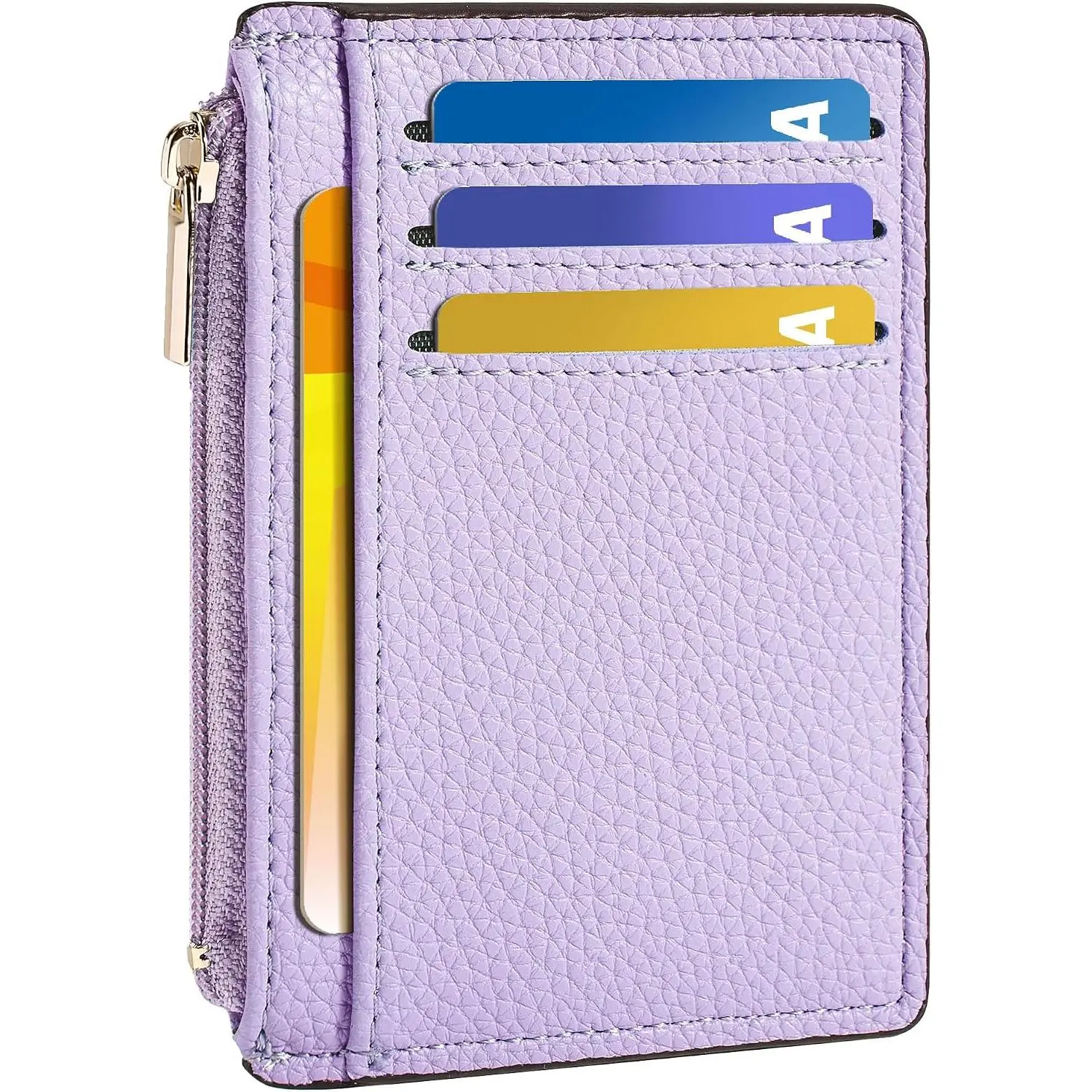 Credit Card Holder for Women Slim Minimalist Front Pocket RFID Blocking Wallet Small Compact Card Case with ID Window, Lavender Purple