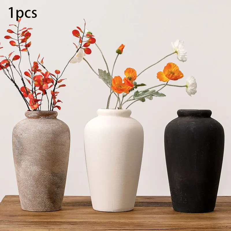 10.63inch Large Vintage Ceramic Vase, Tall Rustic Pottery Flower Arrangement, Home Decor for Living Room, Entryway, Dining Table, Boho Vase Ornaments