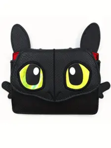 Dragon 3D Animal Shaped Wallet with Zipper and Key Hook | Black Faux Leather Coin Purse