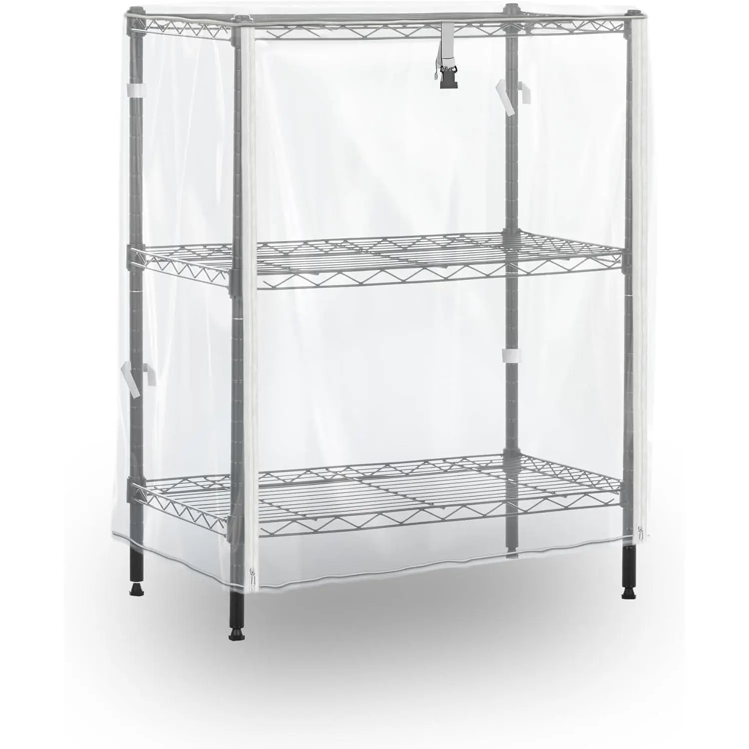 Wire Shelving Cover 24 x 14 x 30 Inch, Clear  PVC | 3-Tier Clear PVC Cover Keeps Dust, Debris and