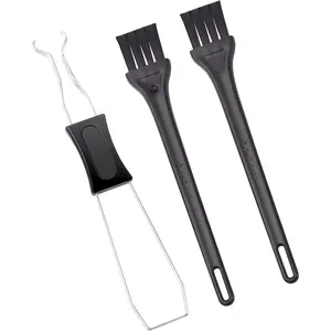 1 count Keycap Puller  Puller with 2 Cleaning Brushes | For Mechanical Keyboard, Fixing & , Stainless Steel