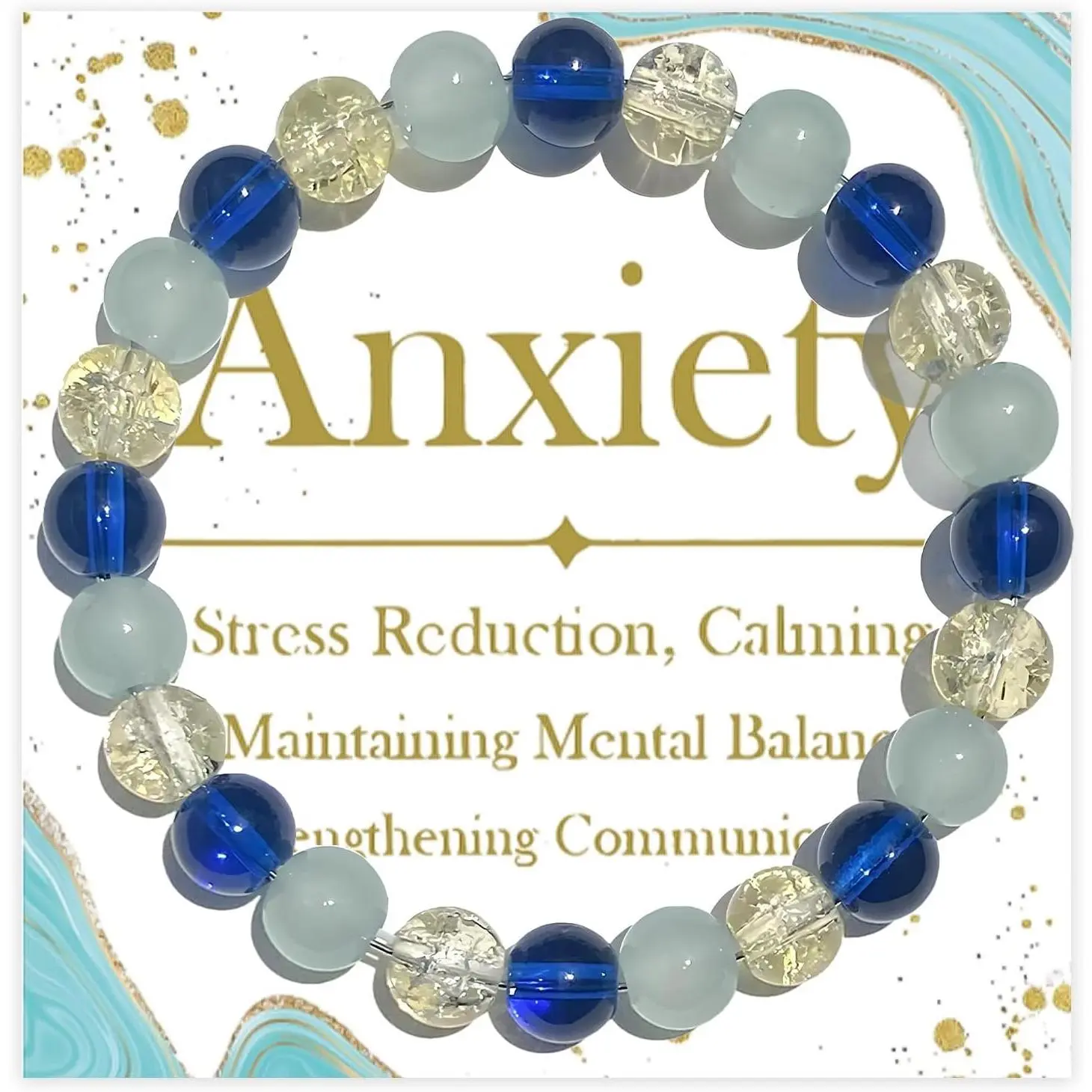 Fidget Bracelet for Women  Stone  Triple Protection Calming   Bracelet for Mental  and Relaxation Gifts