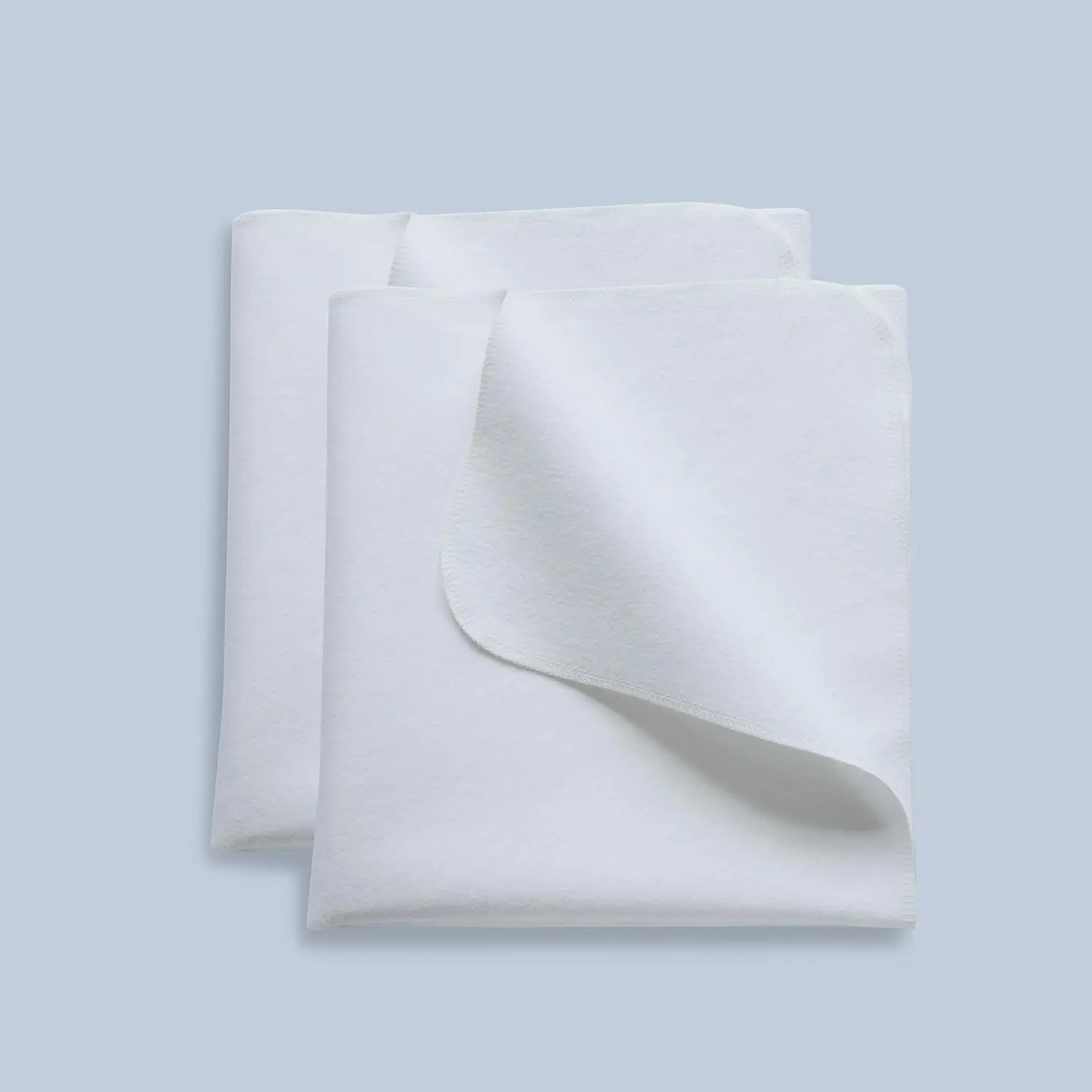 2 Pack Waterproof Crib Pad, 27" x 50", Reusable Incontinence Flannel Crib Protector for Baby, Toddler, Elders and Pets - White