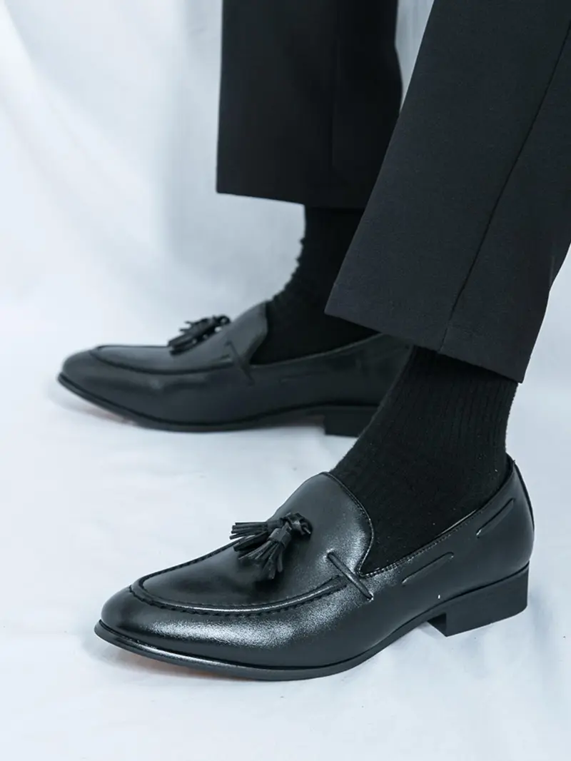 Men's Fringe Casual Shoes, Elegant Business Oxford, Slip-On Formal Footwear, Lightweight Comfortable Fashion, Perfect for Weddings and Parties