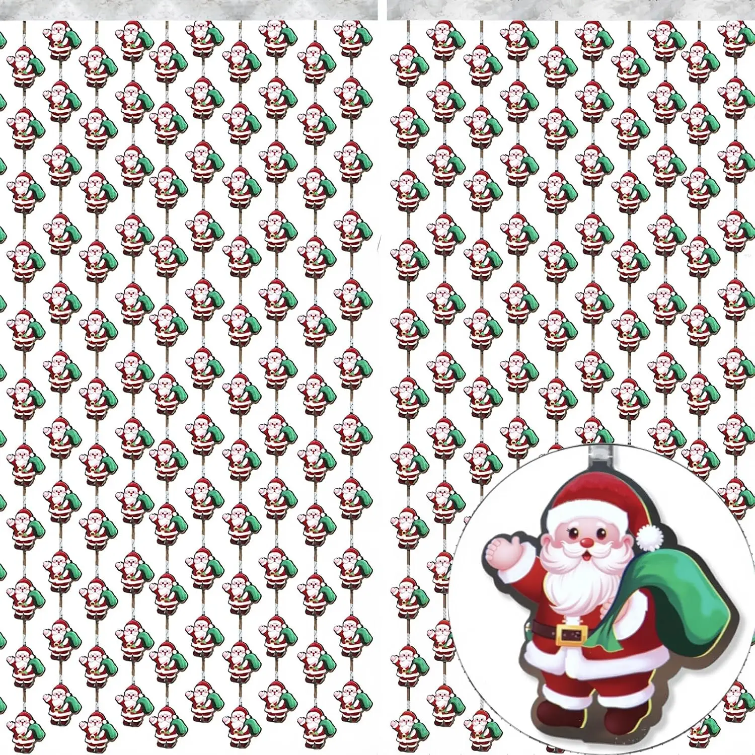 Santa Claus Party Decorations - 2 Packs Silvery Foil Fringe Streamers Curtains for Bachelorette, Birthday Backdrop Decorations,Bridal Shower Party Decorations (3.3x6.6 ft)