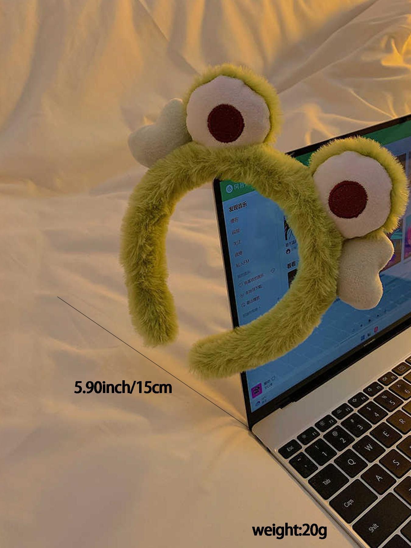 Cute Frog Design Plush Hair Hoop, 2024 New Style Fashionable Hair Accessories for Women & Girls, Lovely Hairwear for Daily Used Hairstyles Ideas, Puffy Zigzag Headband