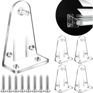 4Pcs 2 Inch Clear Plastic Blinds Hold Down Brackets, Blind Bottom Rail Hold Clips for Horizontal Blinds Shades Windows Doors
