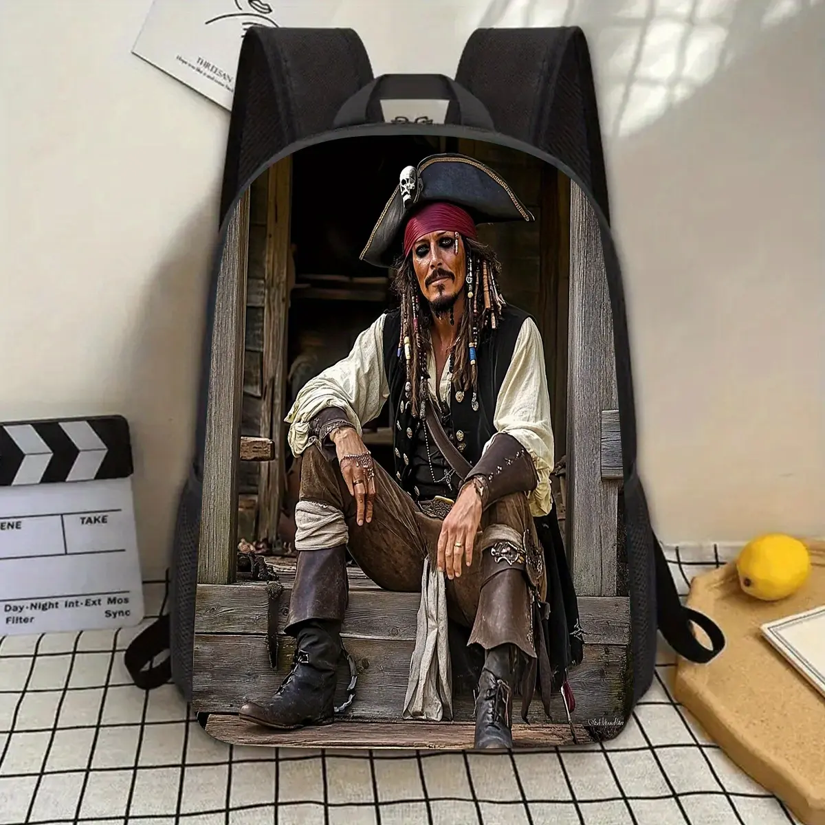 1pc Pirate-Themed Large Capacity 17-Inch Casual Backpack with Laptop Compartment, Water Bottle Holder & Adjustable Shoulder Straps - Durable Lightweight Design for School, Work, Travel, Picnics - Unique Gift for Birthdays, Holidays (Mother'S Day, Father'S