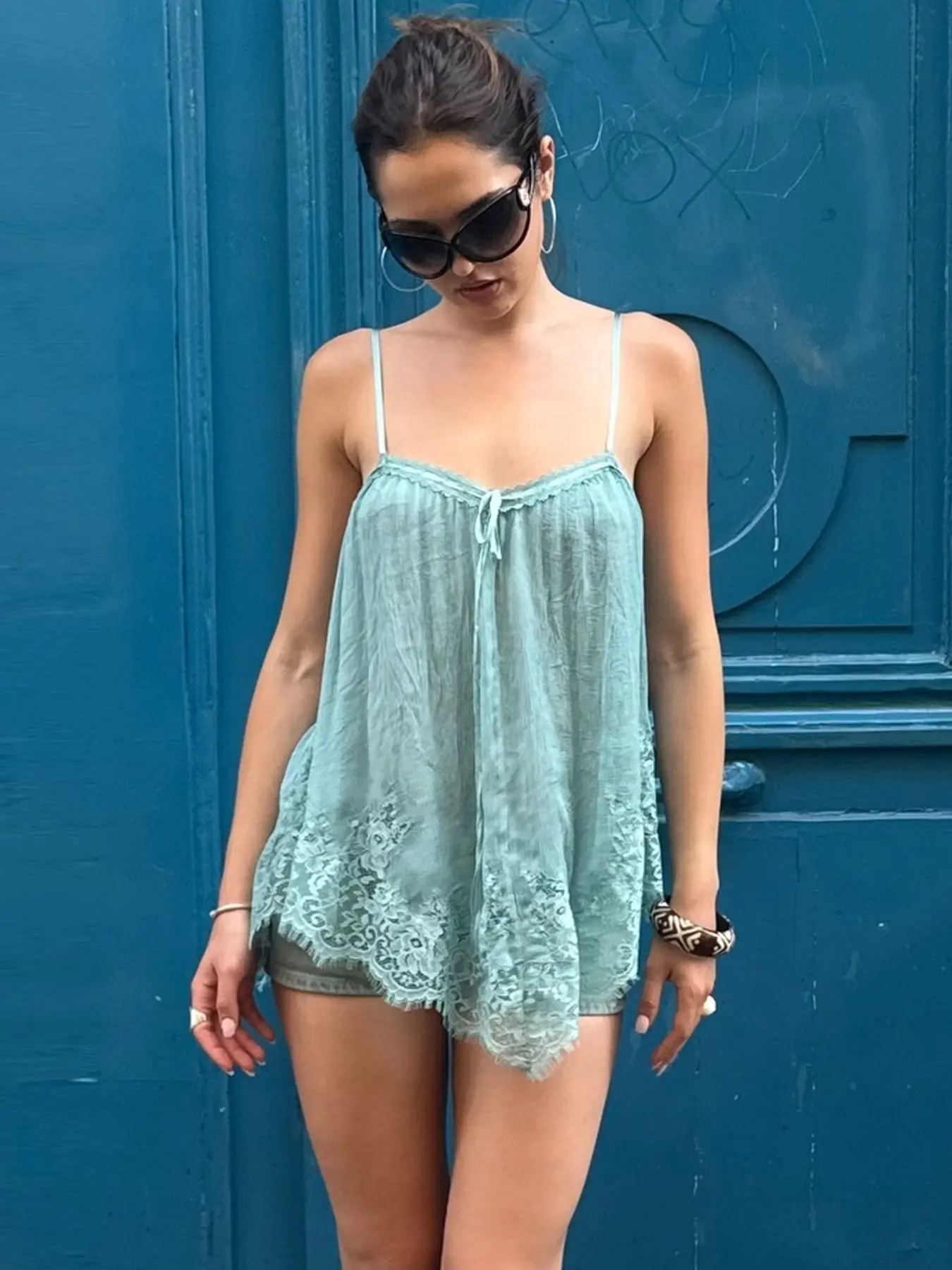 Women's Loose Lace Slip Tops Summer Tank Top 2026 Sexy Bow Lace-Up Boho Sleeveless Spaghetti Strap Tops For Women Elegant Thin Off Shoulder Backless Short Cami Top Fashion Casual Beach Resort Holiday Tops
