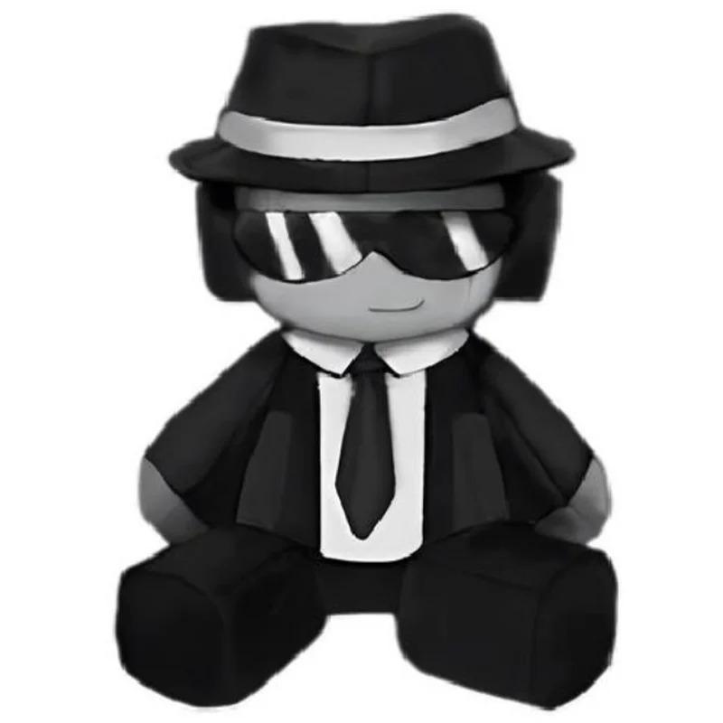 Forsaken Chance Plush Doll, Roblox Game Character Stuffed Toy, Cute Black Suit Agent Plushie, Perfect Gift for Game Fans & Kids