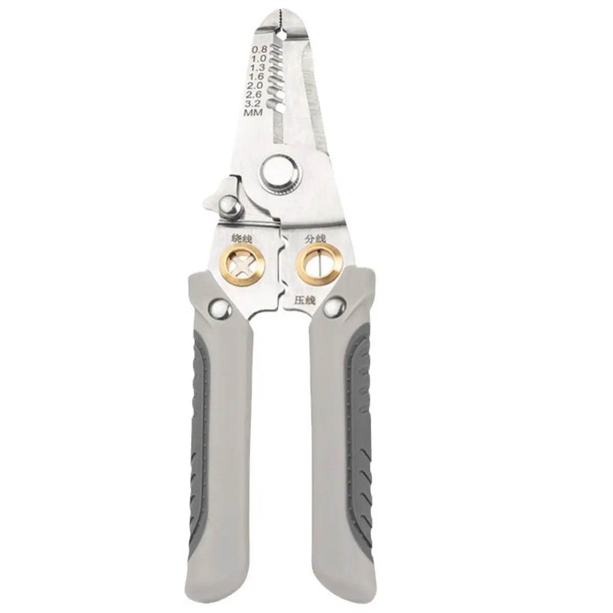 Stainless Steel Wire Stripper Plier - Multifunctional Manual Tool for Electricians with Cable Cutting, Crimping, Splitting & Peeling Capabilities