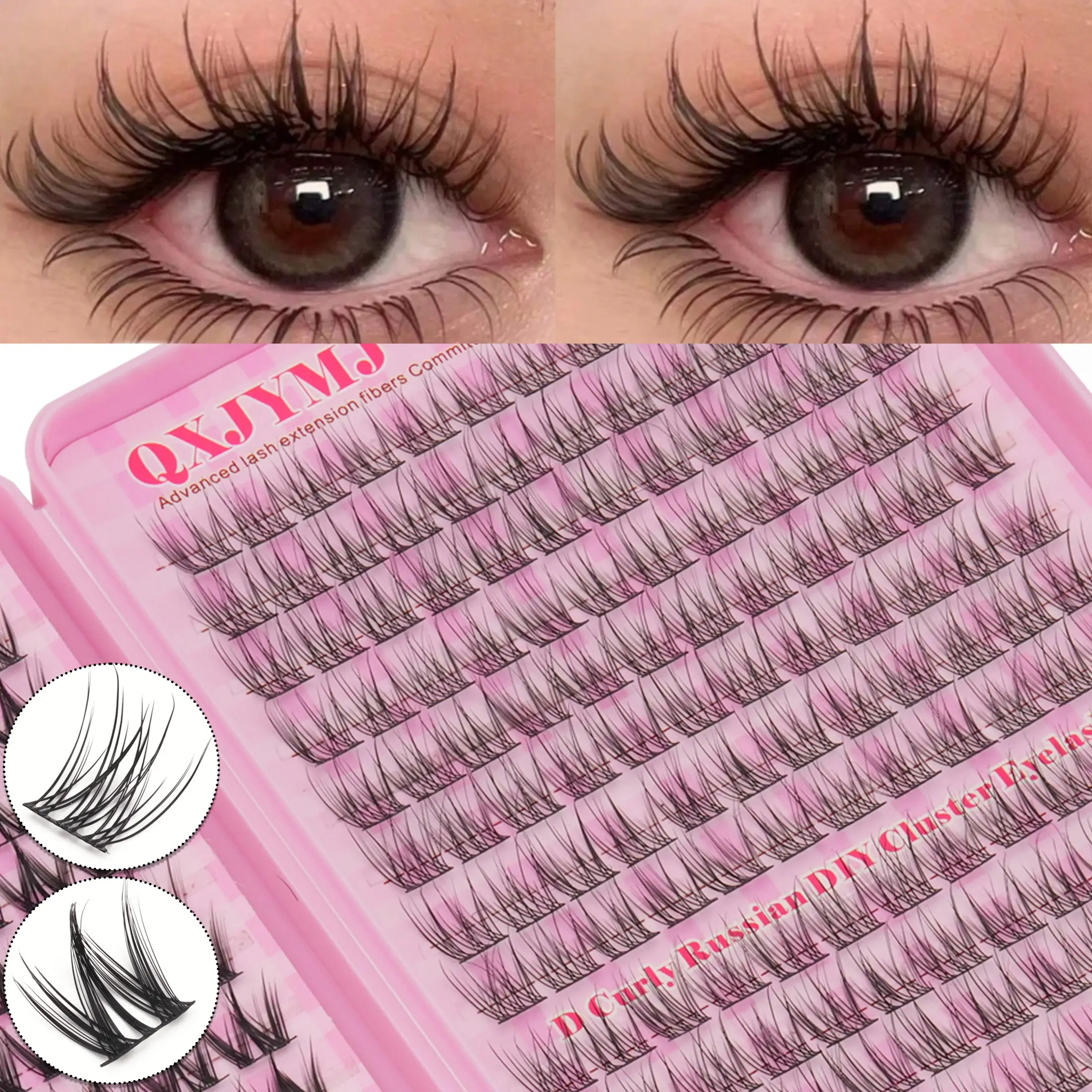 352pcs 0.07mm D-Curve False Eyelashes Box, Dense Fluffy Fine Lashes, Fox Fur Style Individual Lashes, Natural Soft, Suitable for All Styles