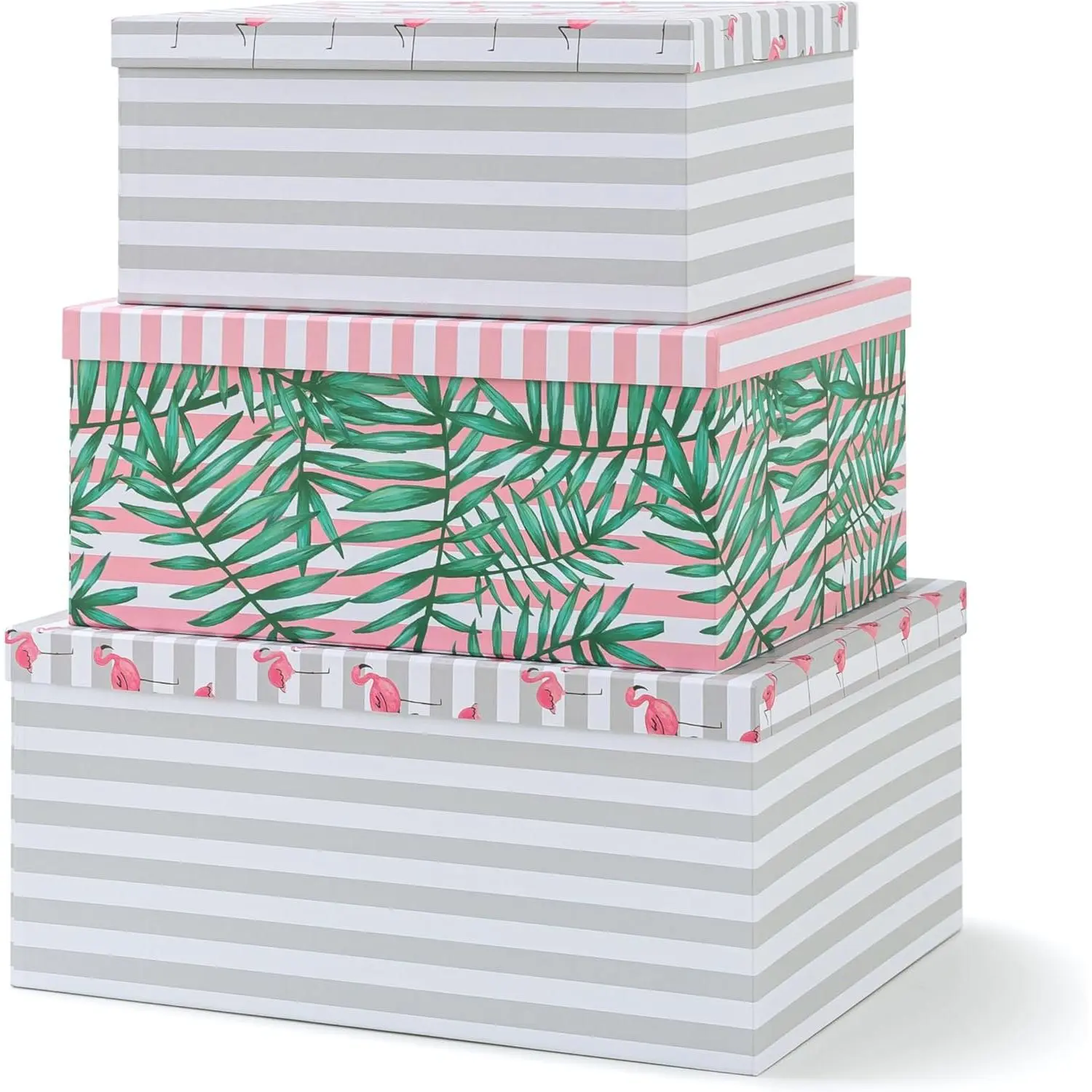 - Tropical Decorative Storage Boxes with , Set of 3 | Large Nesting Cardboard  Boxes for Memories, Photos and Gifts, Hawaiian Floral Containers for  Decor