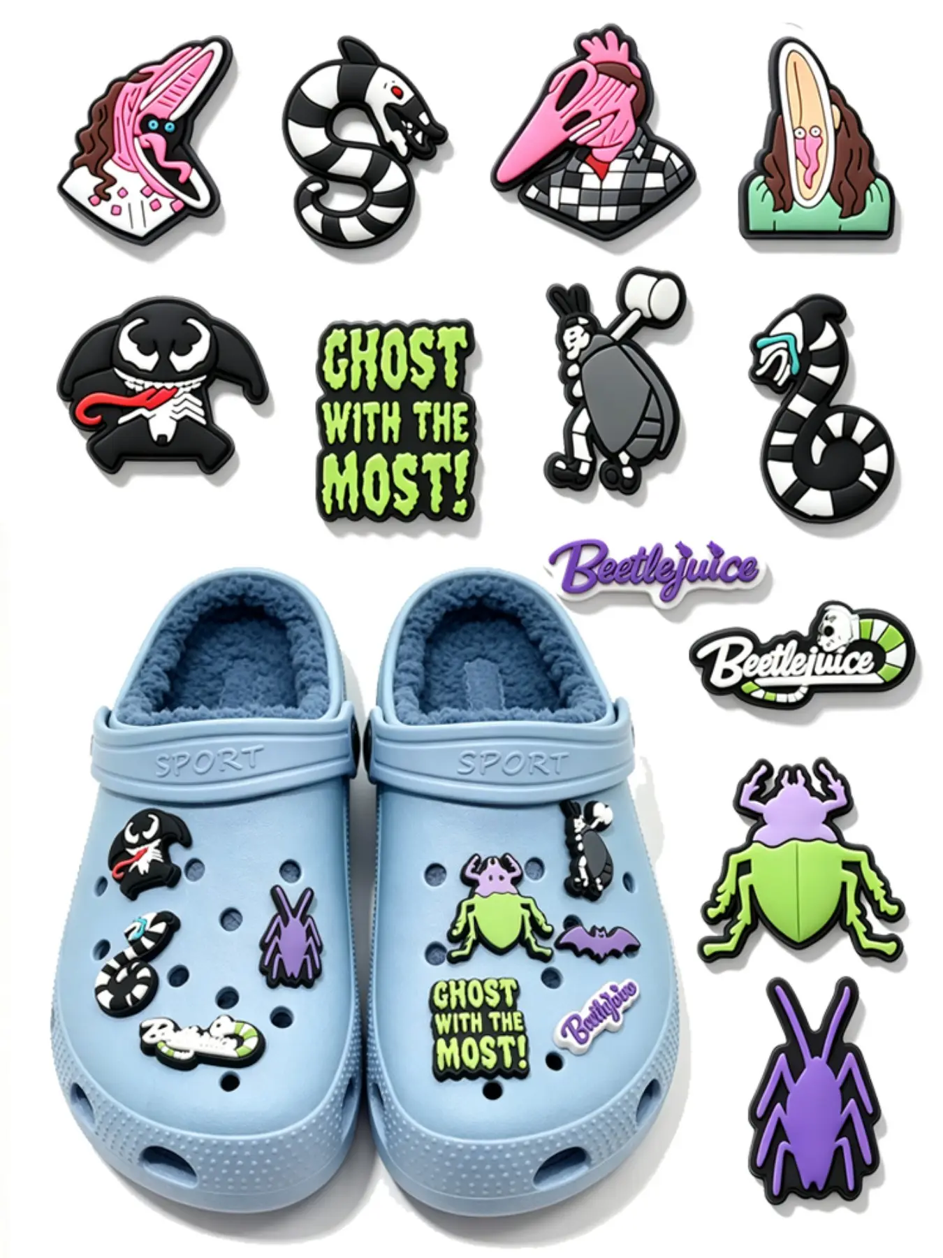 Halloween Wizard Shoe Accessories Set, Comfortable and Durable Design, Ideal Gift for Fashionistas, Crocs Decorative Buckles