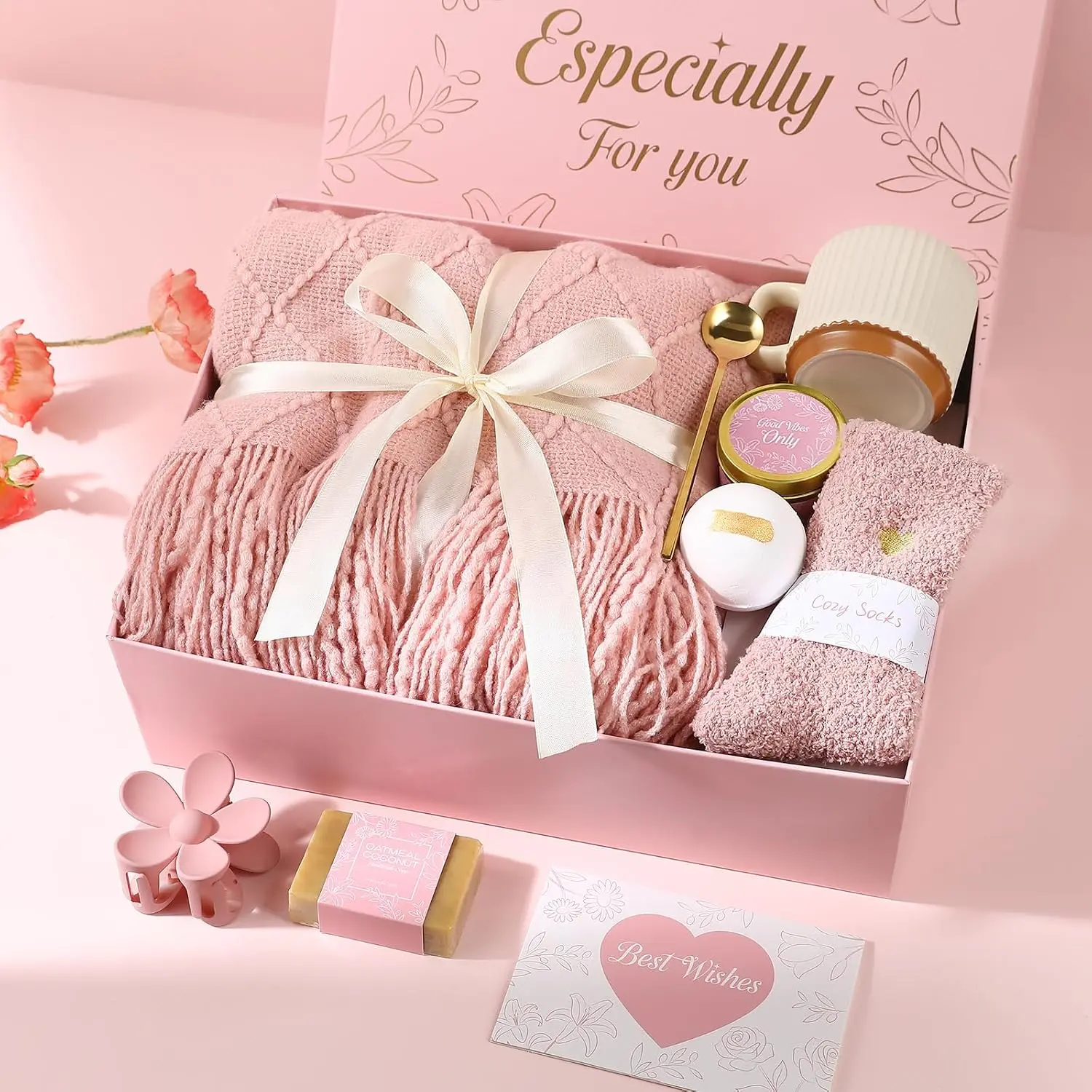 Get Well Soon Gifts Baskets for Women Self Care Gifts,Birthday Gifts for Women  Care Package, Set for Mom Wife Girlfriend Sister   ()