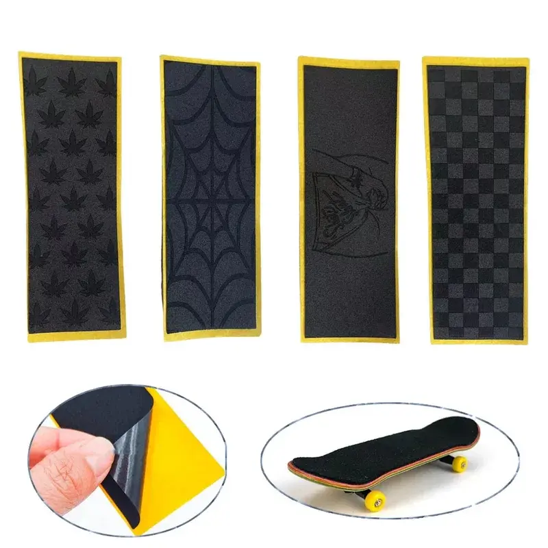 5Pcs Anti-Slip Foam Grip Tapes for Fingerboard, Adhesive Stickers for Wooden Finger Skateboard Decks & Pro Fingerboards, Black Mat