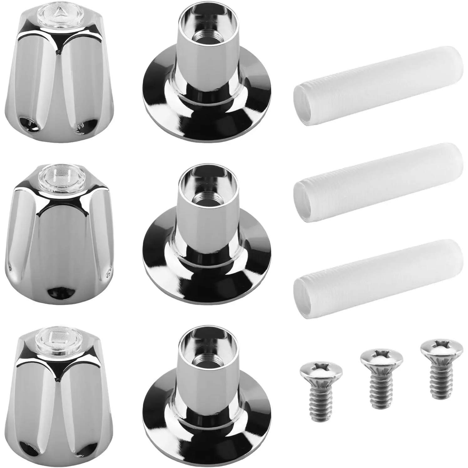 81428 Bathtub and Shower Knobs 3 Piece Replacement Kit | for Price Pfister Bathtub/Shower Handle Repair, Compatible with Danco and Gerber Shower Handle Replacement/Restoration