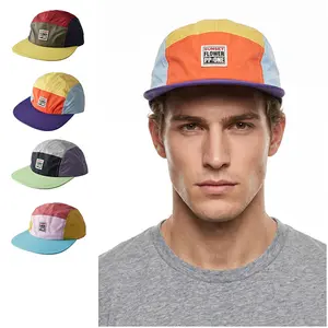 Color-blocked Five-Panel Flat Brim Cap, Unisex Summer New Style Face-Shaping Duckbill Baseball Cap for Students
