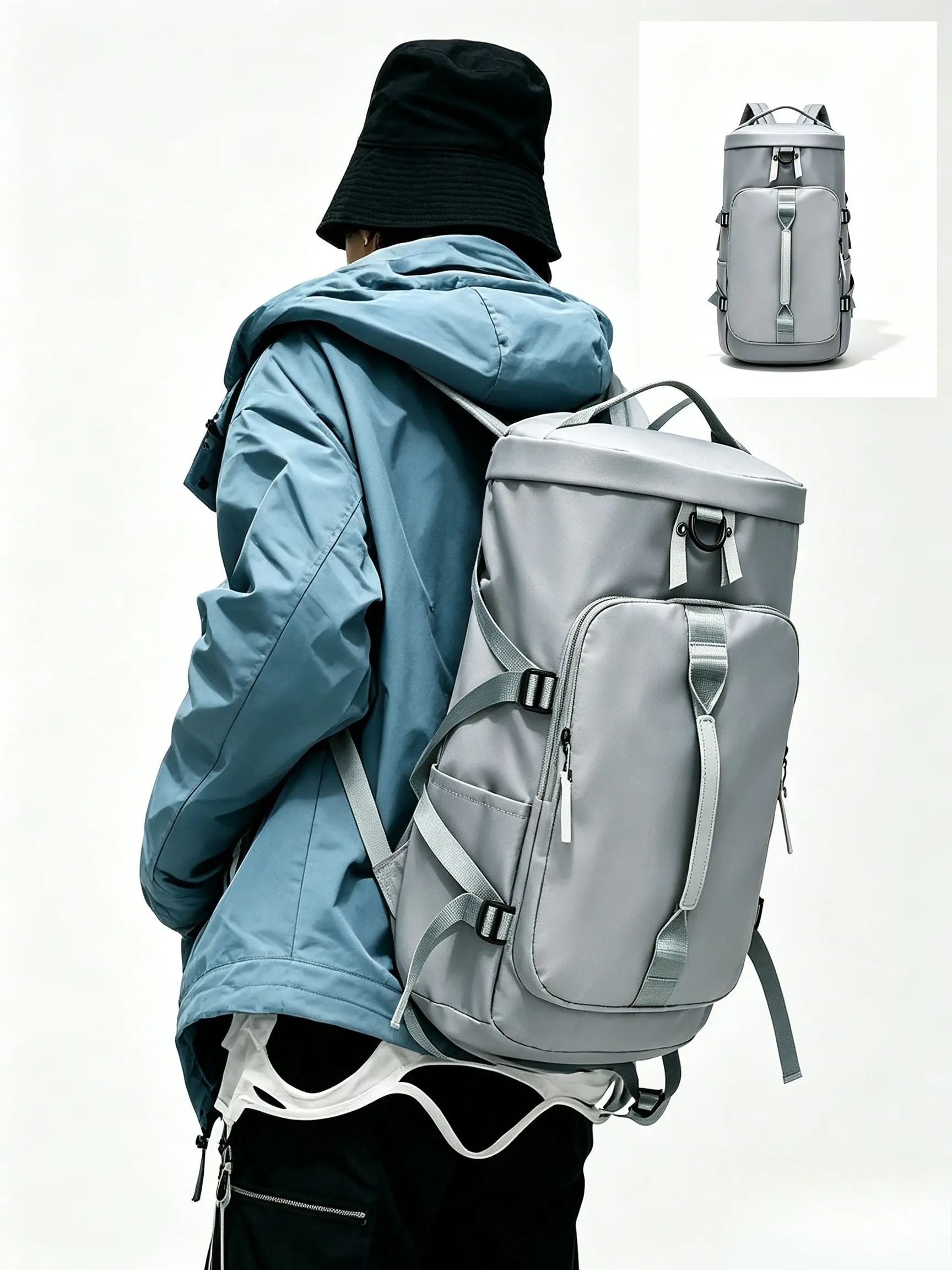 Multifunctional Travel Backpack Gym Duffle Bag for Men Women, Large Capacity Waterproof Sports Backpack with Independent Shoe Compartment, Expandable Laptop Backpack Weekender Overnight Bag for Hiking Camping Fitness Business Trip