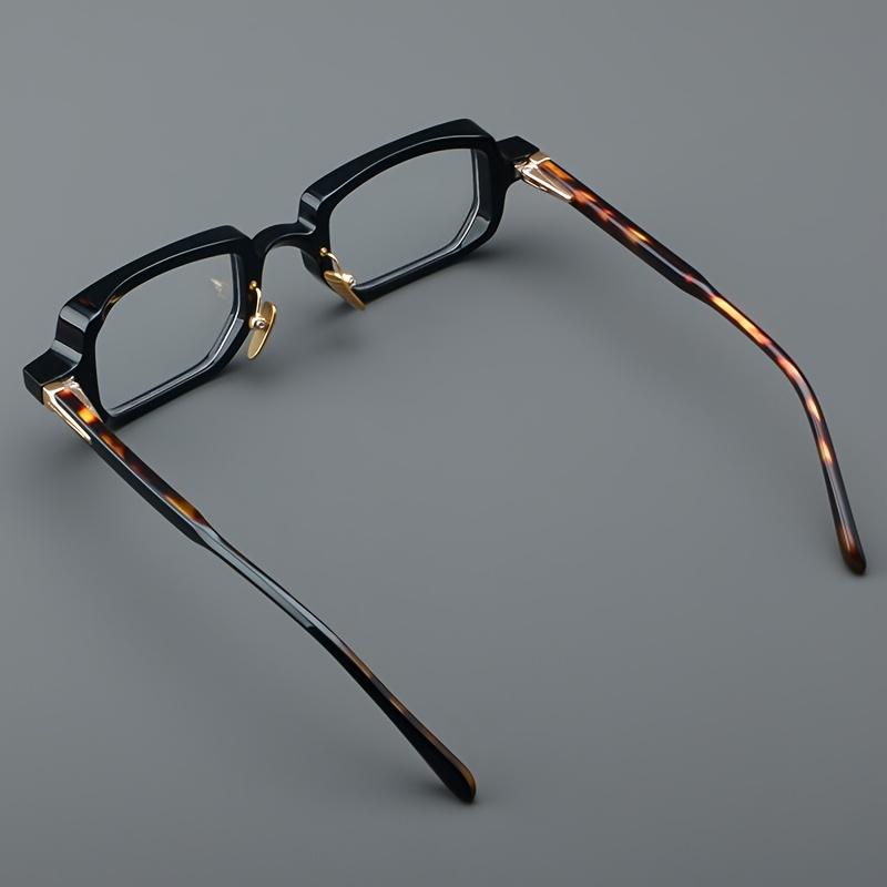 Vintage Tortoiseshell Wide Temple Eyeglasses, Gold Metal Accents, Non-Prescription PC Lenses, Classic Unisex Stylish Durable Eyewear for Men Women